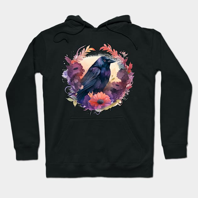 Raven Floral Hoodie by Mixtgifts